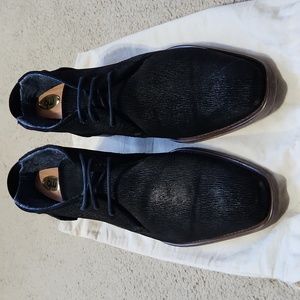 Navy Suede Dress Boots - Bugatti - Mens Sz 42